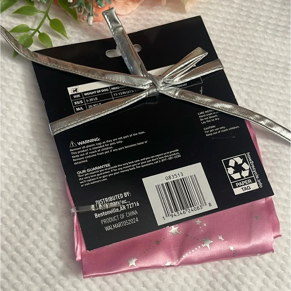 Vibrant Life Pink Pet Accessory with Silver Stars